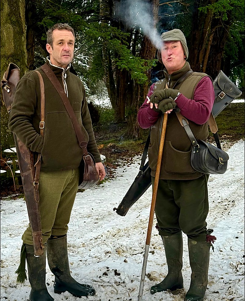 Two shooters on a snowy shoot day