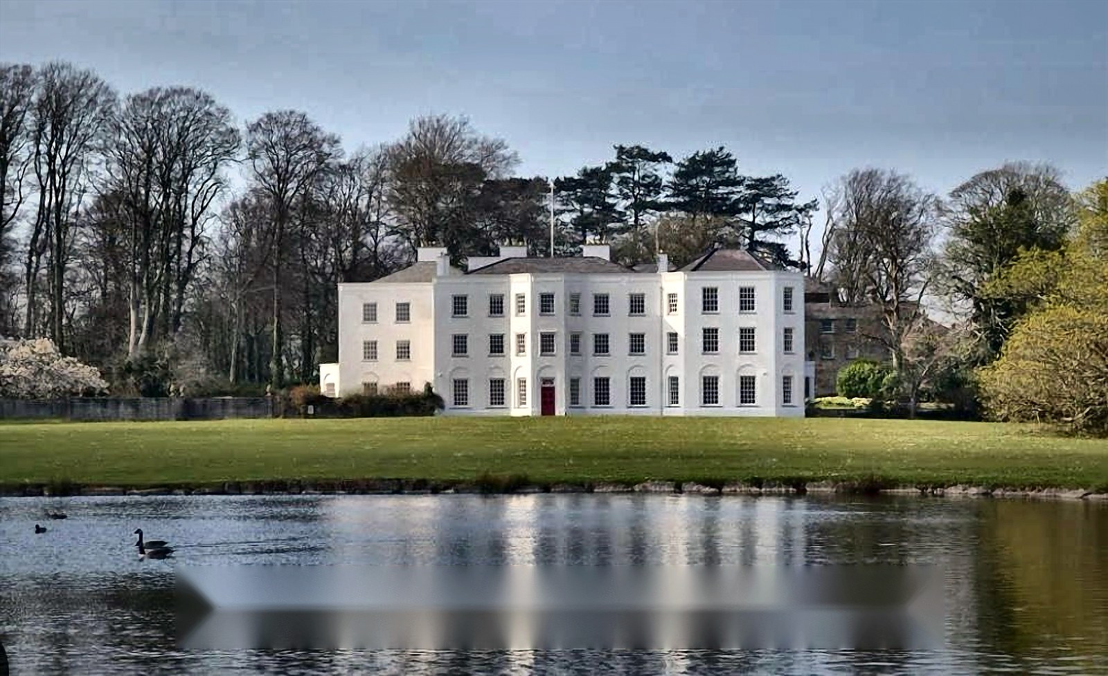 Vaynol Hall, viewed across the lake on the Vaynol Estate